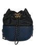 Gabrielle Small Bucket Bag, &pound;2,400, Handbags, Black/Blue, Front view